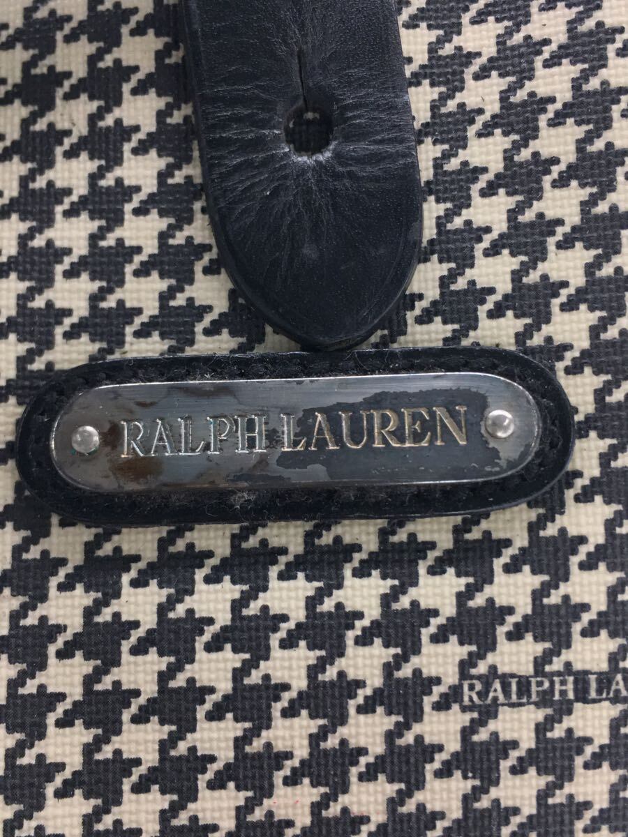 RALPH LAUREN◆千鳥柄トートバッグ/ビニール/ブラック/千鳥格子_画像5