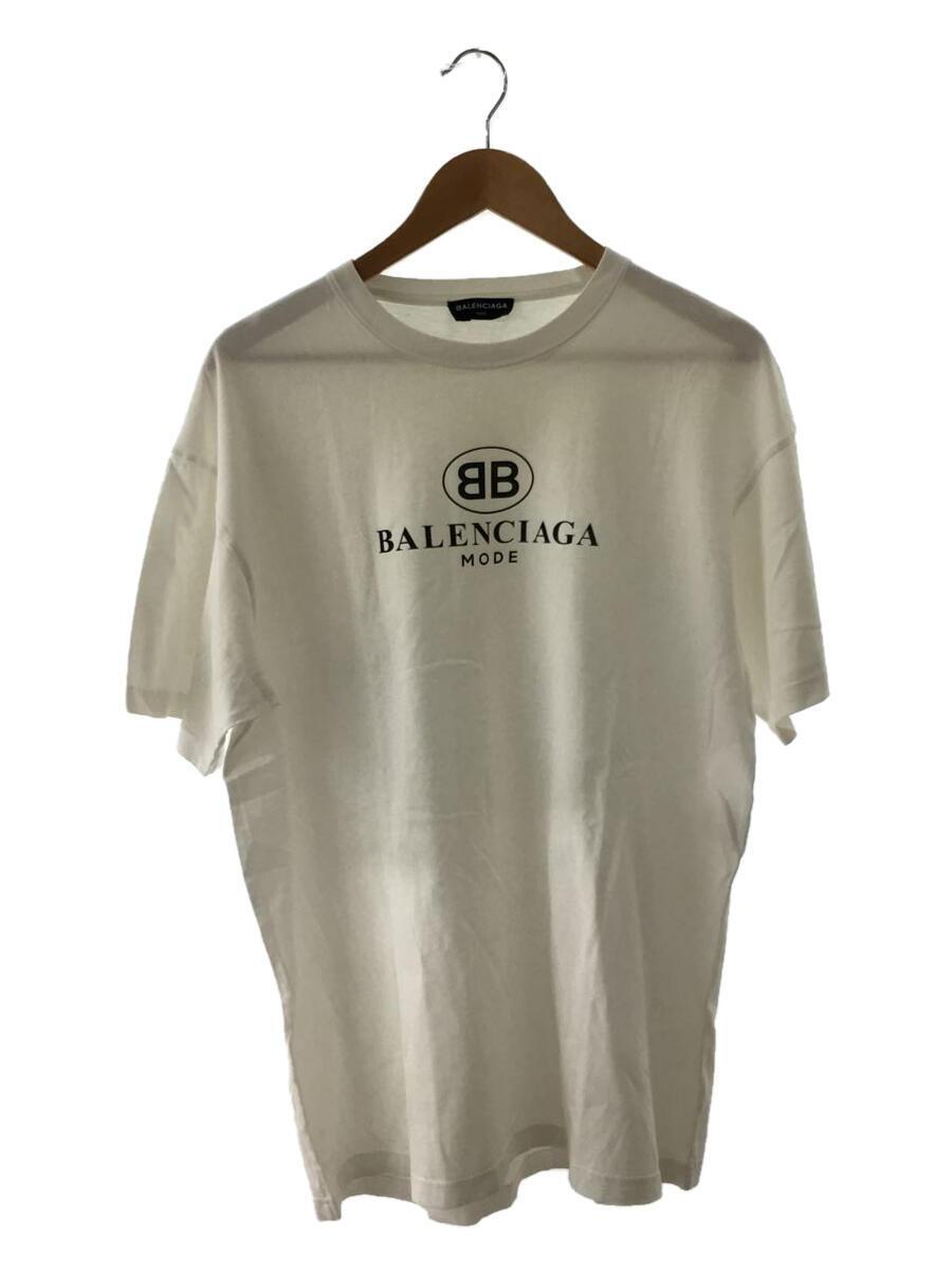 BALENCIAGA◆18AW/BBロゴTシャツ/XS/コットン/ホワイト