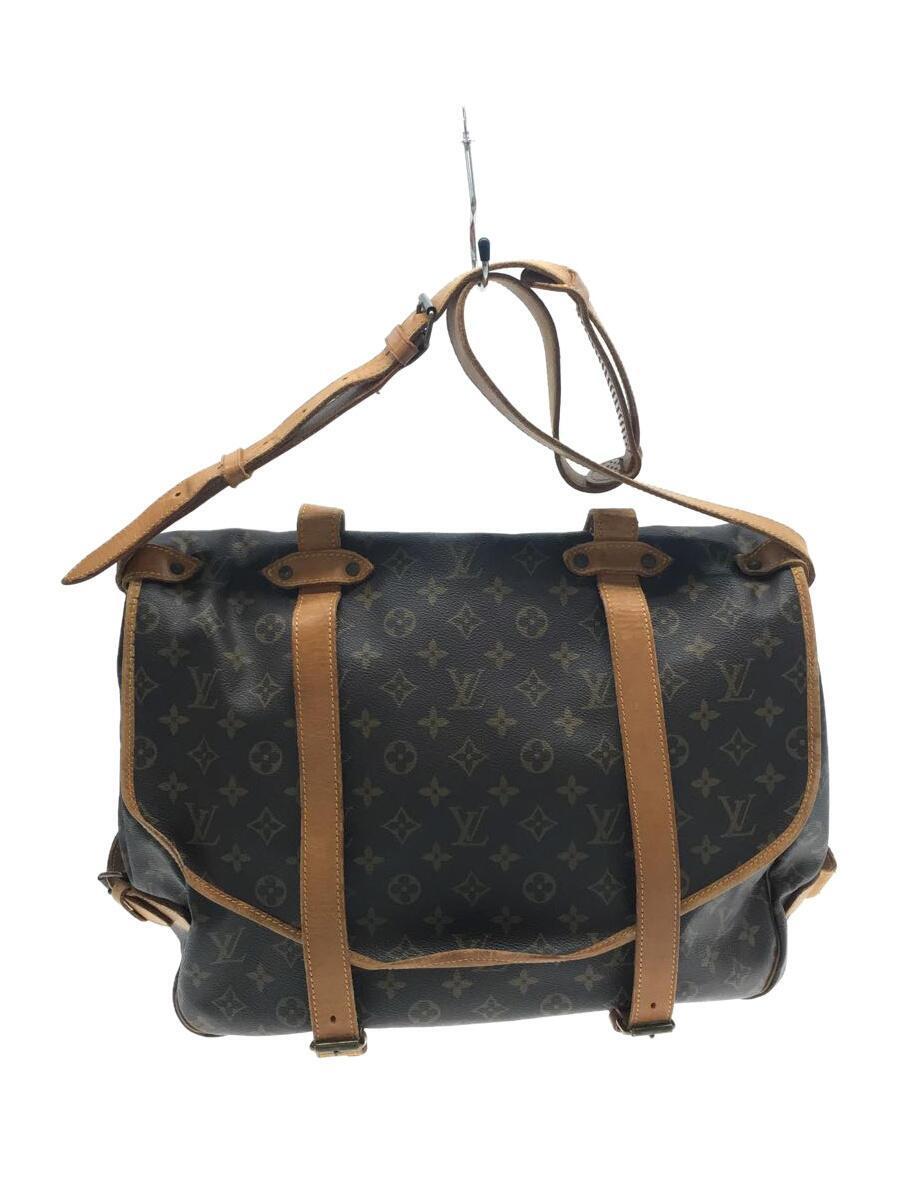 LOUIS VUITTON◇ソミュール35_モノグラム_BRW/PVC/BRW/M42254-