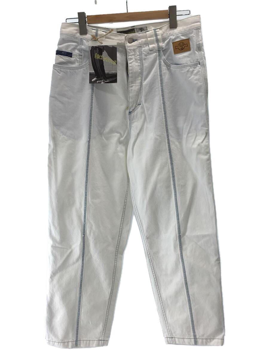 gourmet jeans◆ストレートパンツ/34/コットン/WHT/無地/type 3/lock stitch