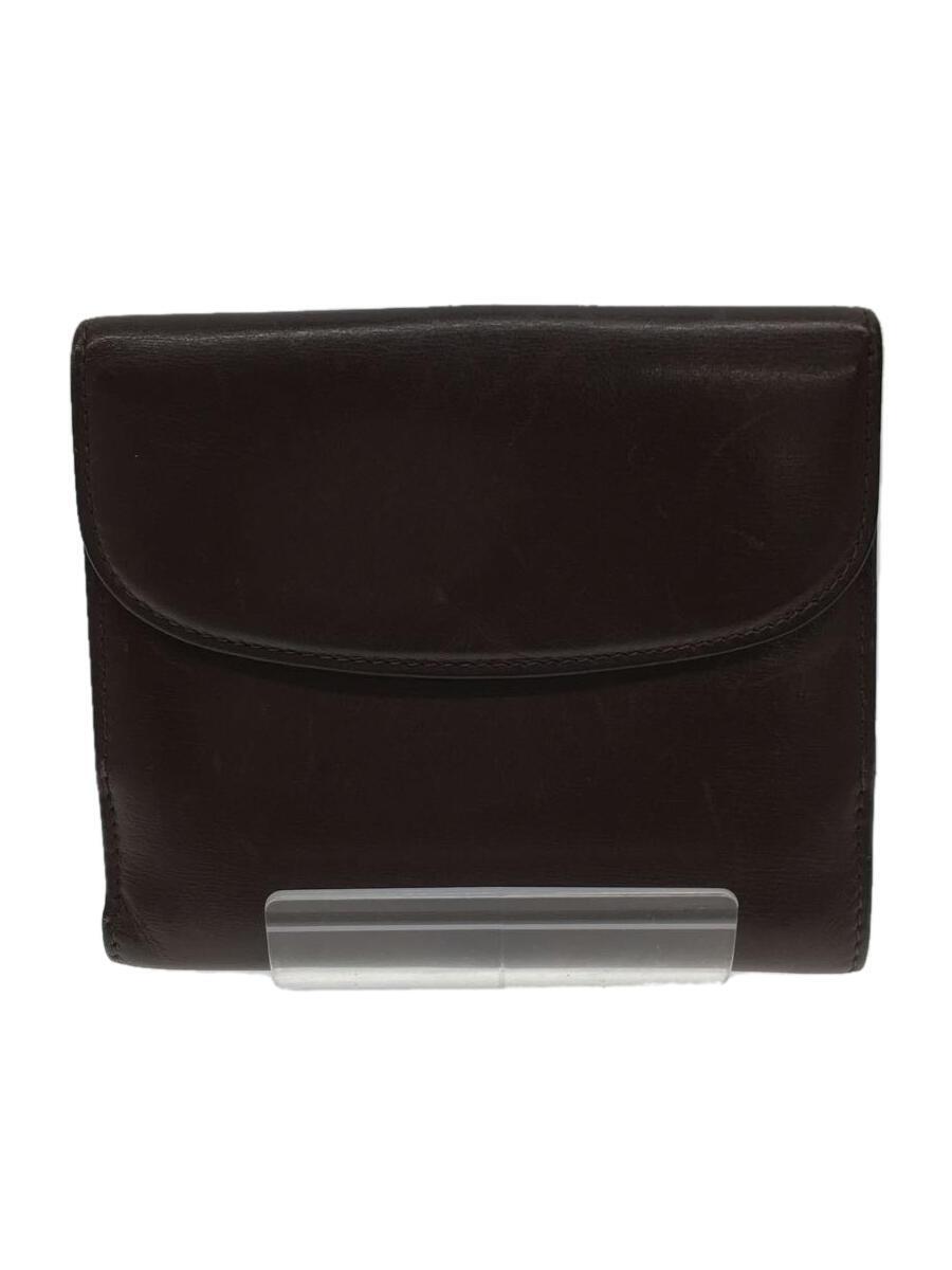 ポイント10倍】 GUCCI◇ホースビット金具 2つ折り財布/レザー/BRW/無地