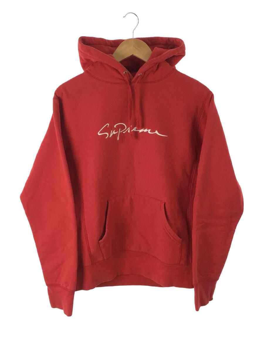 Supreme◆パーカー/S/コットン/RED/18AW/classic script hooded sweatshirt