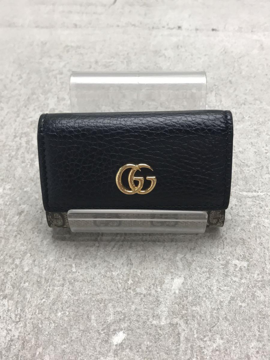 GUCCI◆キーケース/-/BEG/総柄/レディース/456118・2149/ダメージ有