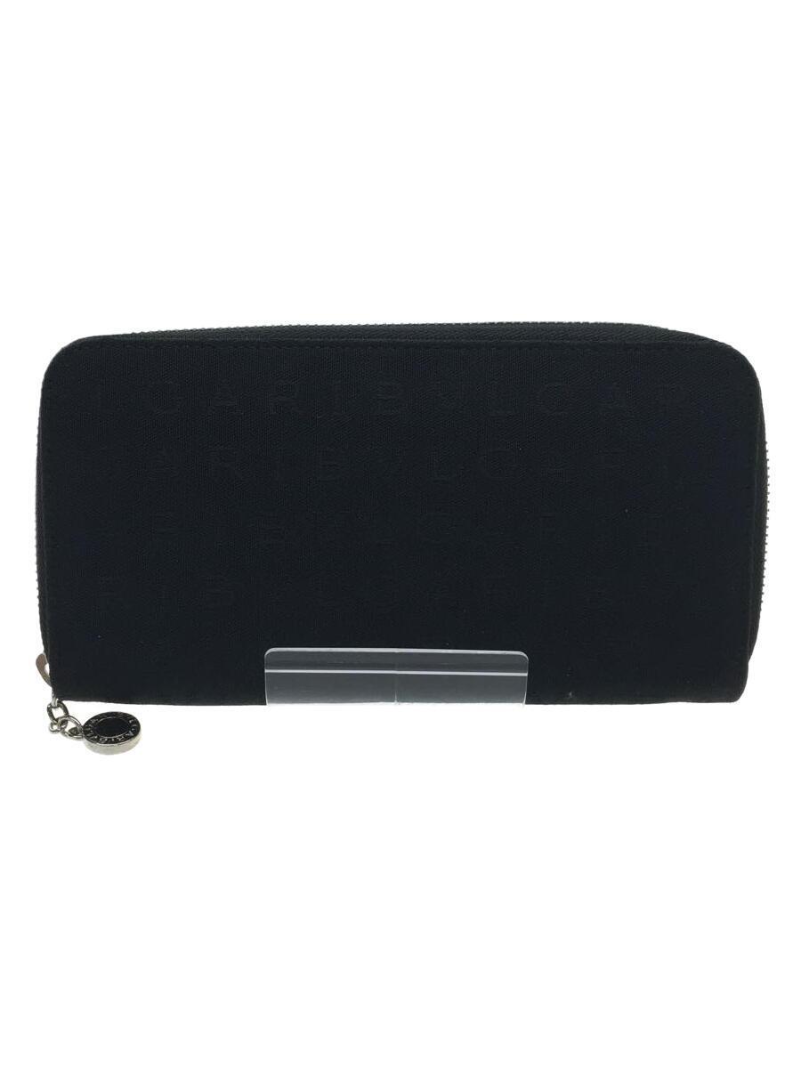 BVLGARI◆22238/MEDIUM ZIPPED WALLET/ロゴマニア/ラウンドファスナー/アコーディオンウォレット