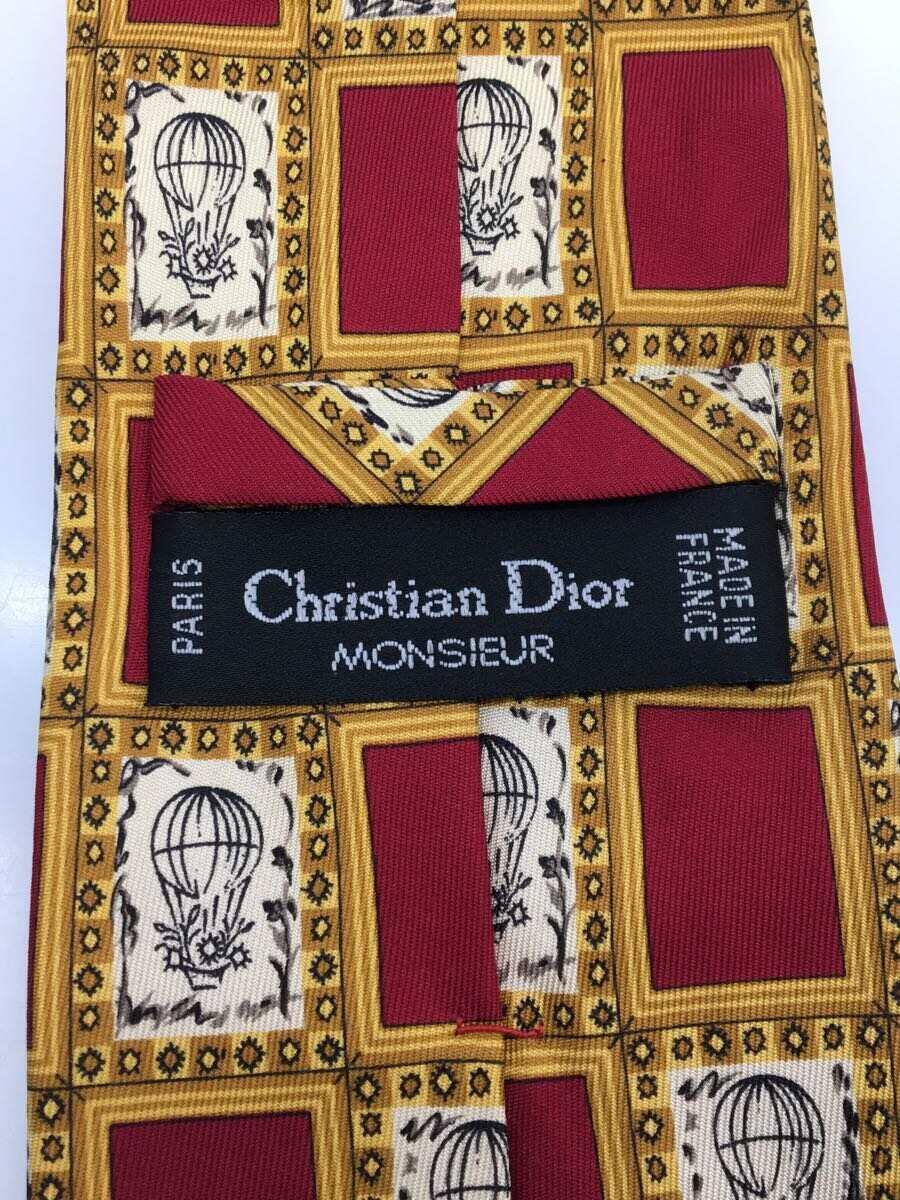 Christian Dior◆クリスチャンディオール/ネクタイ/シルク/RED/総柄/メンズ_画像3