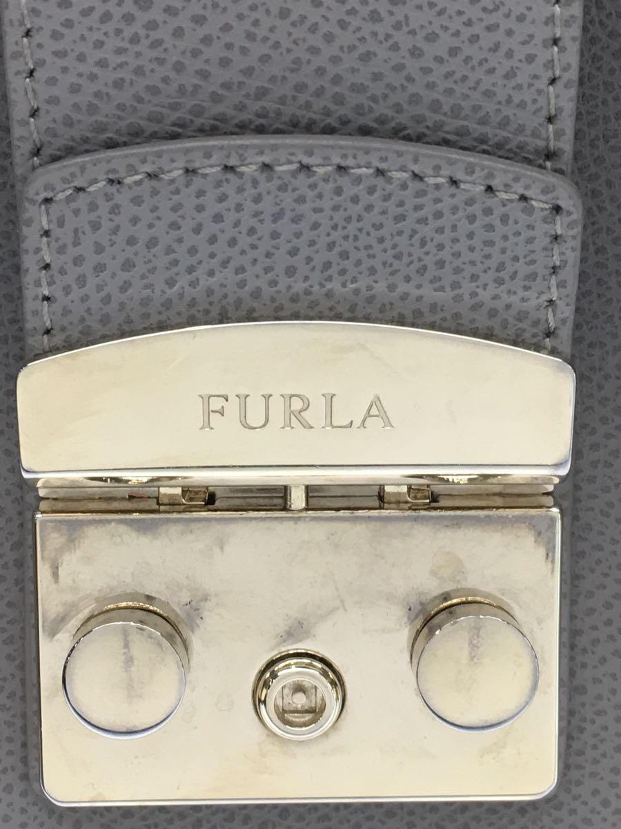 FURLA◆ショルダーバッグ/レザー/GRY/無地_画像5