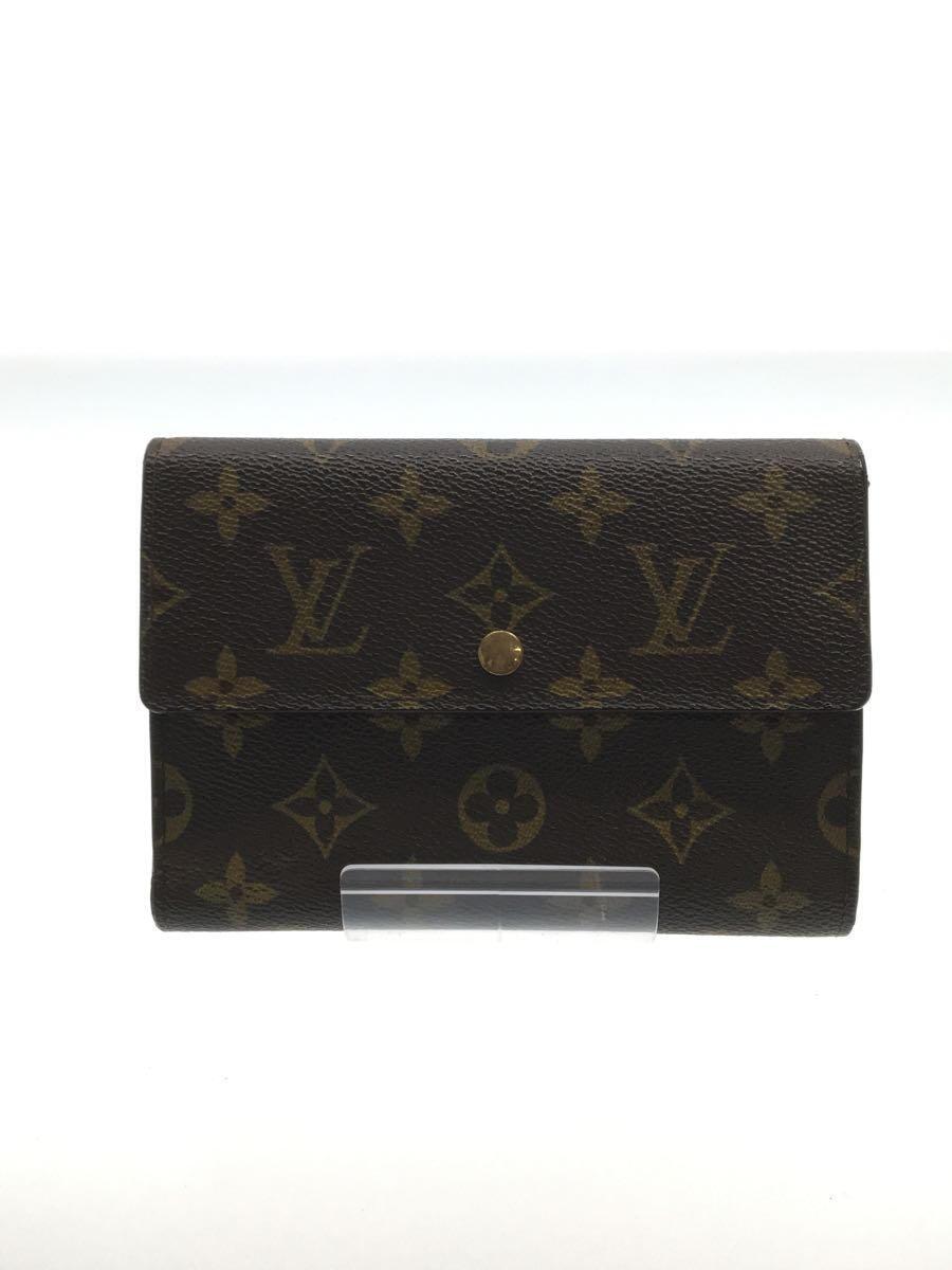 LOUIS VUITTON◆ポルト・トレゾールエテュイパピエ_モノグラム_BRW/PVC/ブラウン/レディース/M61202_画像1