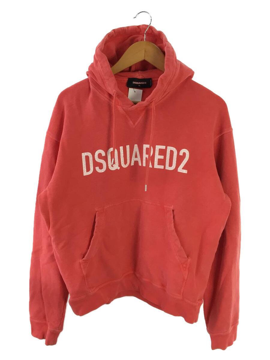 DSQUARED2◆パーカー/XL/コットン/RED/S74GU0227/ビンテージ加工_画像1