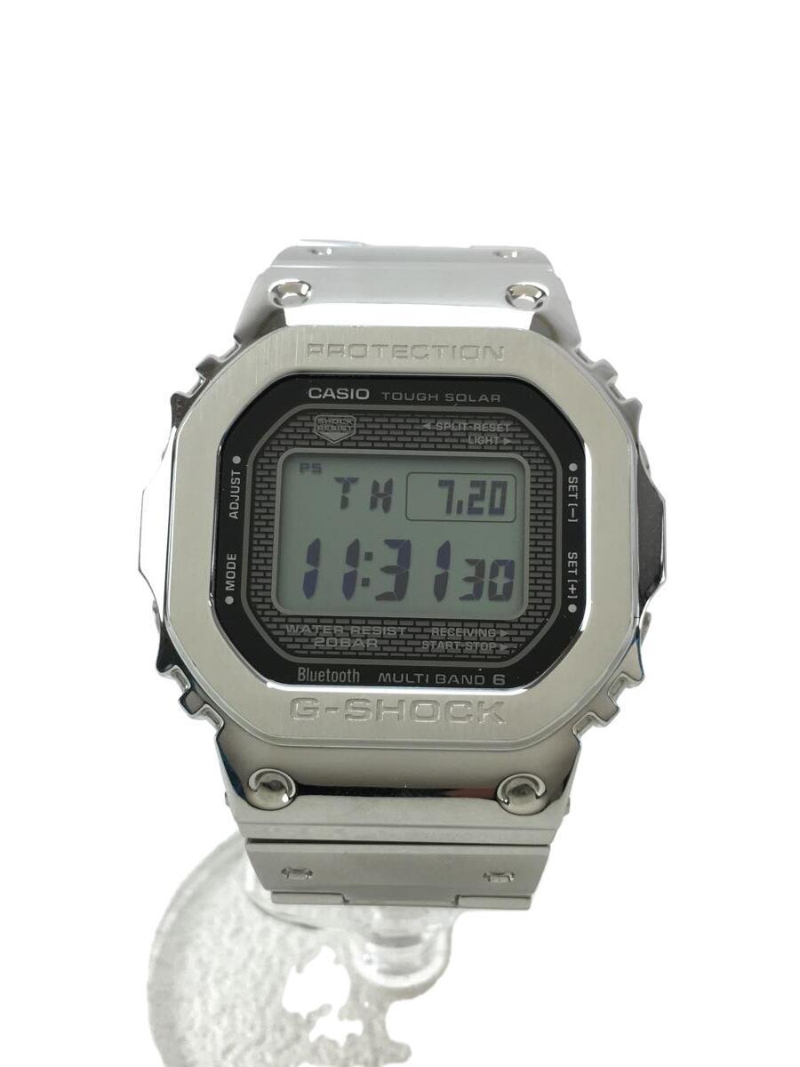 CASIO◆ソーラー腕時計・G-SHOCK/デジタル/SLV/SLV_画像1