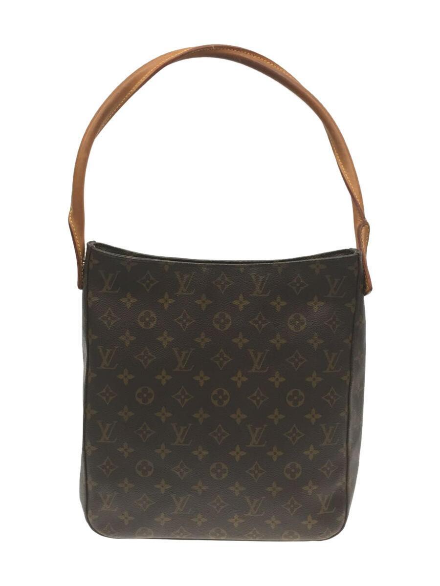 大注目 LOUIS VUITTON◆ルーピング_モノグラム_BRW/PVC/BRW/M41145/内側ペン汚れ有/取っ手変色 その他 大注目 LOUIS VUITTON◆ルーピング_モノグラム_BRW/PVC/BRW/M41145/内側ペン汚れ有/取っ手変色 その他