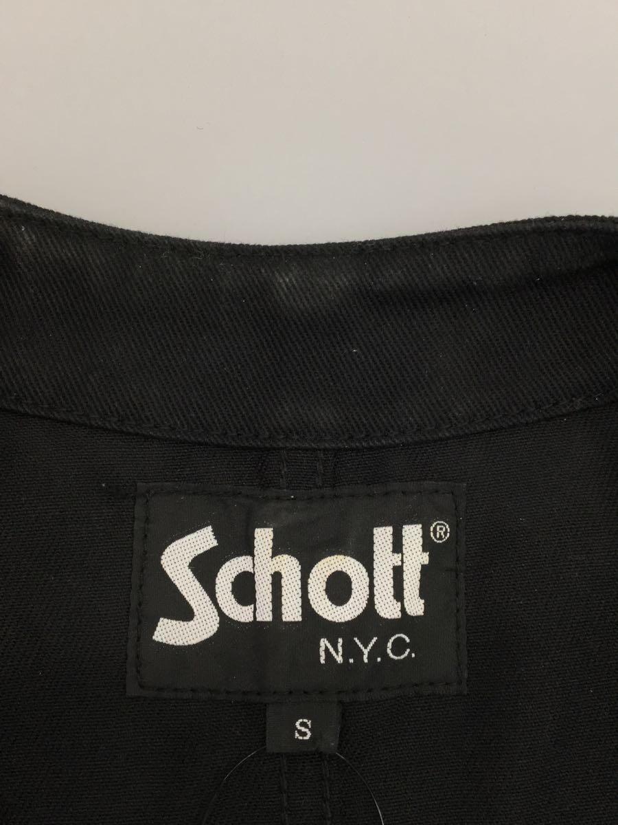 Schott◆ワークベスト/S/コットン/BLK/3182005