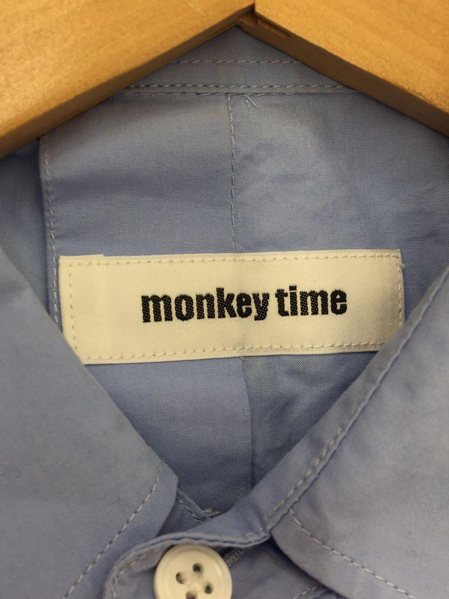 MONKEY TIME◆MT TYPWTR B/OPEN SHT/長袖シャツ/M/コットン/ブルー/無地/8311-178-0278_画像3