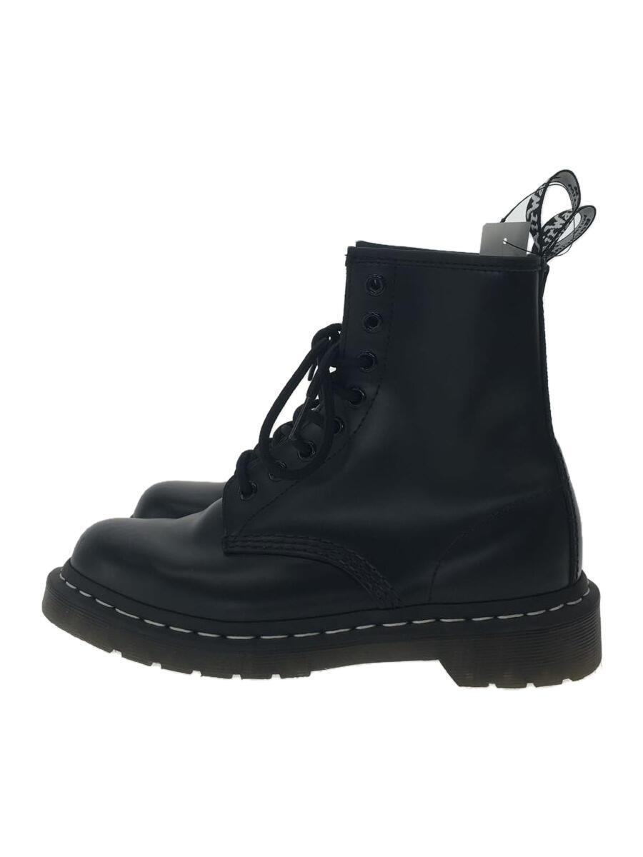 Dr.Martens◆WHITE WELT STITCH BLACK SMOOTH/8ホール/ブーツ/UK4/BLK/1460WS