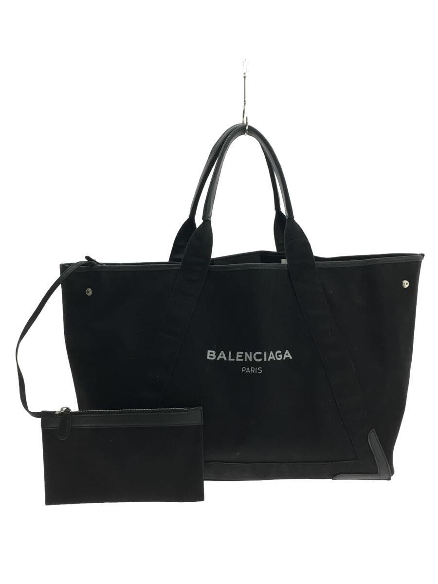 BALENCIAGA◆ネイビーカバス/トートバッグ/キャンバス/BLK/339936・1090・A・002123_画像1