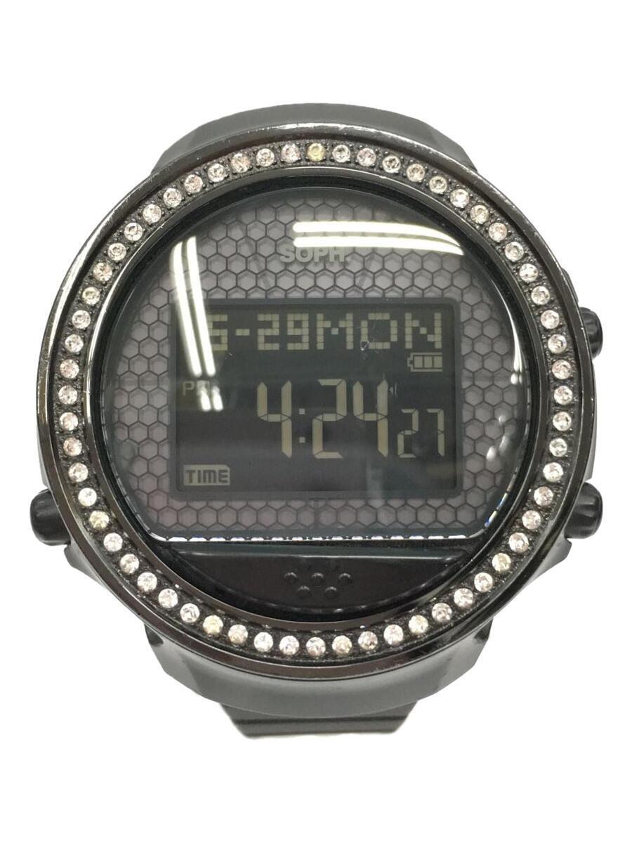WIRED◆クォーツ腕時計/デジタル/ラバー/BLK/BLK/W361/AGHH715/SOPH.10周年記念