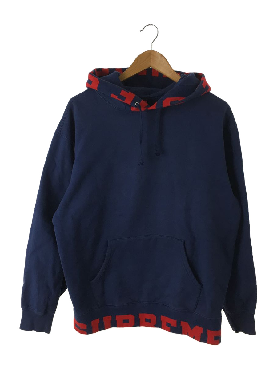 Supreme◆パーカー/M/コットン/BLU/ブルー/Cropped Logos Hooded Sweatshirt