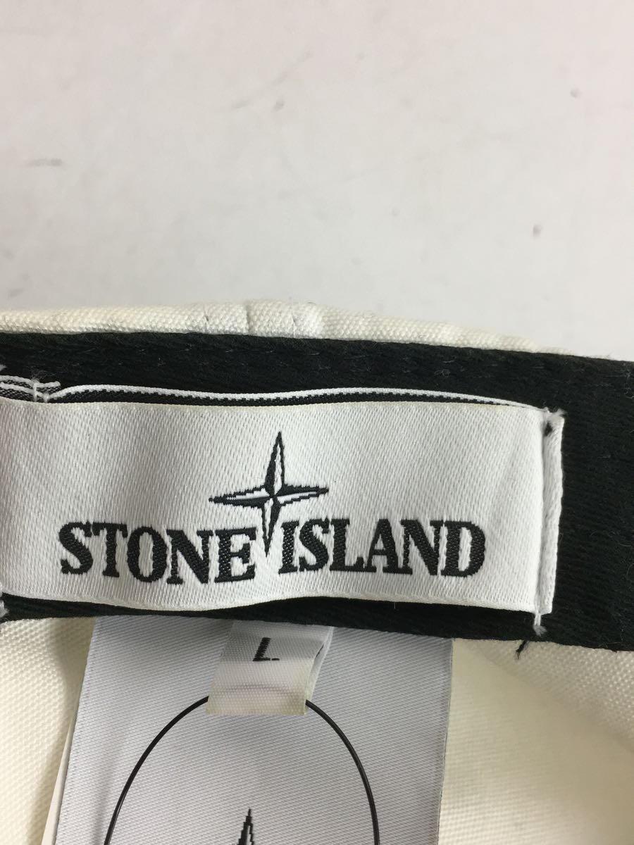 STONE ISLAND◆キャップ/L/コットン/WHT/メンズ_画像5