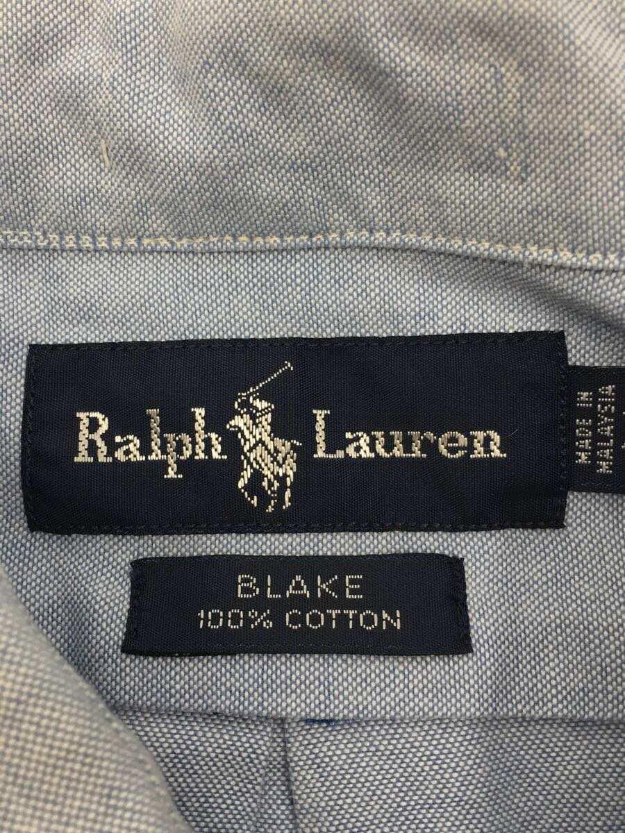 POLO RALPH LAUREN◆半袖シャツ/XL/コットン/ブルー/無地_画像3