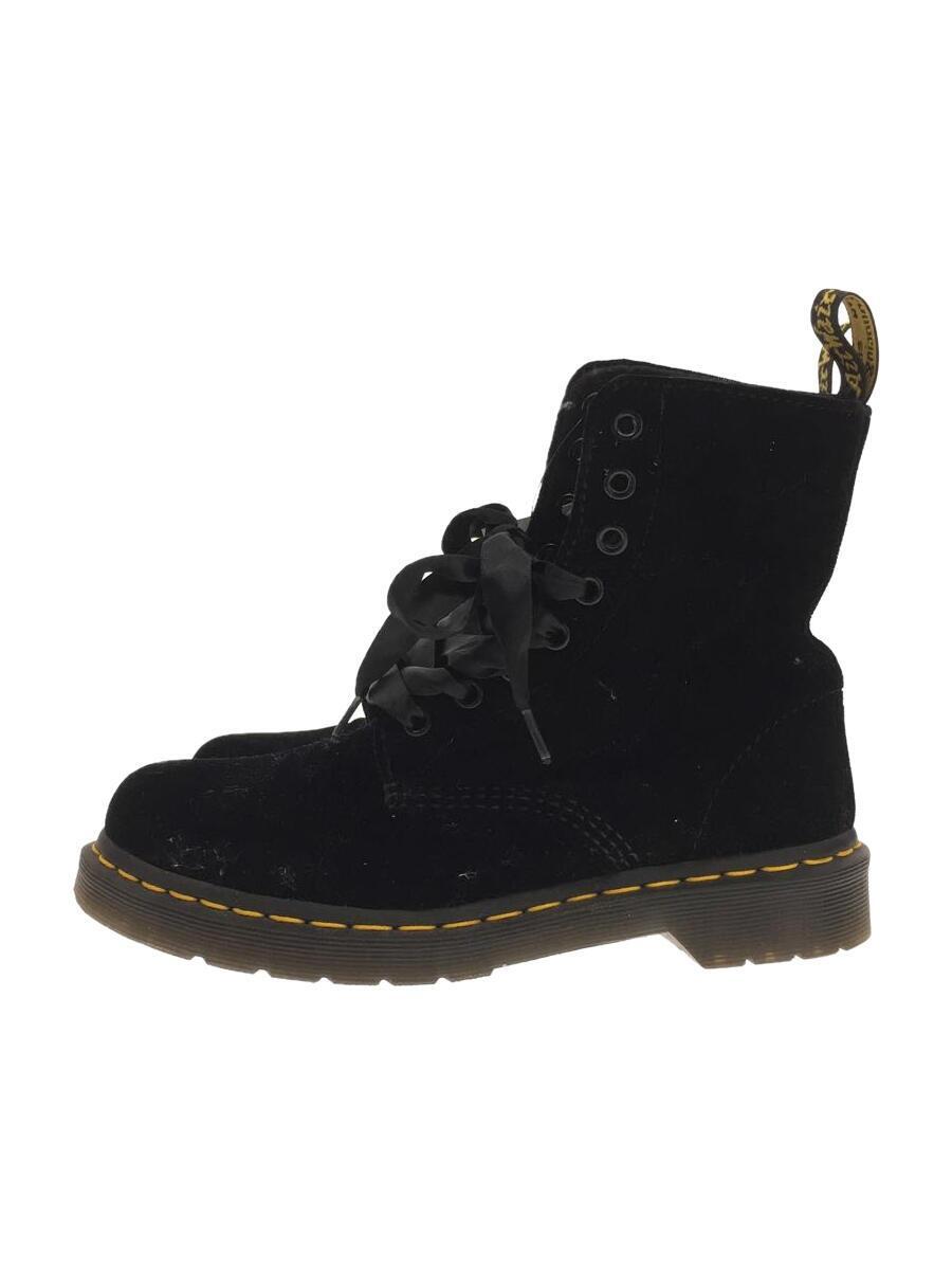 Dr.Martens◆レースアップブーツ/UK4/BLK/ベロア