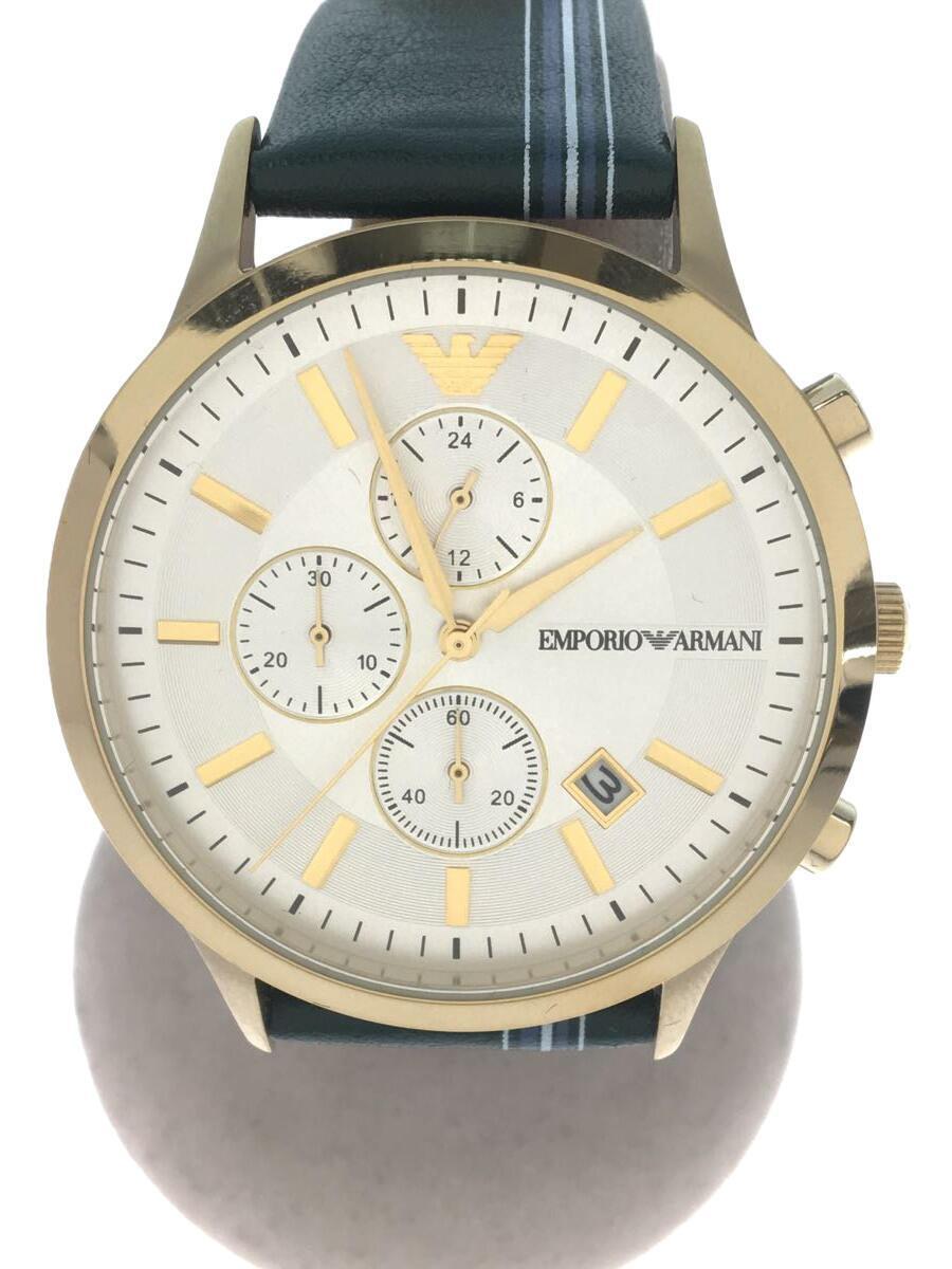【メーカー再生品】 EMPORIO ARMANI◆クォーツ腕時計/アナログ/レザー/WHT/GRN/ar-11233 その他 【メーカー再生品】 EMPORIO ARMANI◆クォーツ腕時計/アナログ/レザー/WHT/GRN/ar-11233 その他