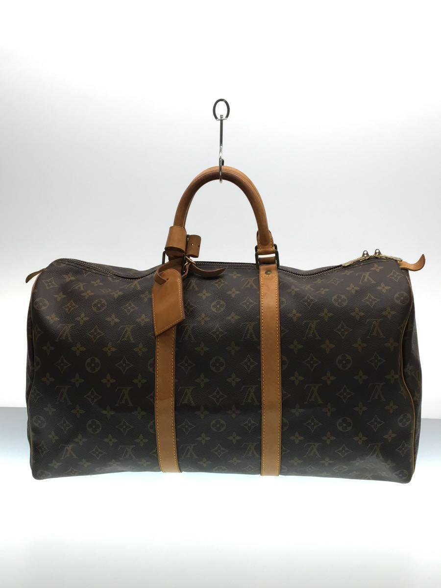 LOUIS VUITTON◇LOUIS VUITTON◇キーポル55_モノグラム_BRW/PVC/BRW-