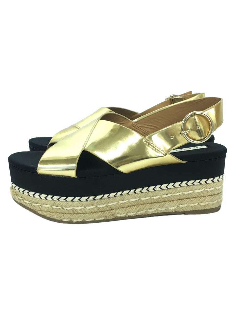 ZARA TRF◆サンダル/38/GLD/3310/301/091