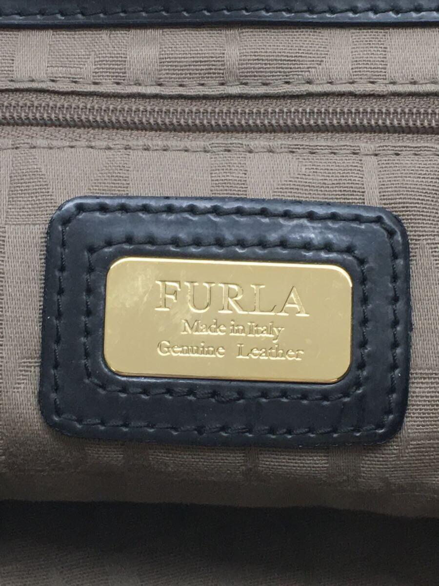 FURLA◆トートバッグ/-/BLK/無地/MADE IN ITALY/イタリア製/スウェード/レディース/_画像5