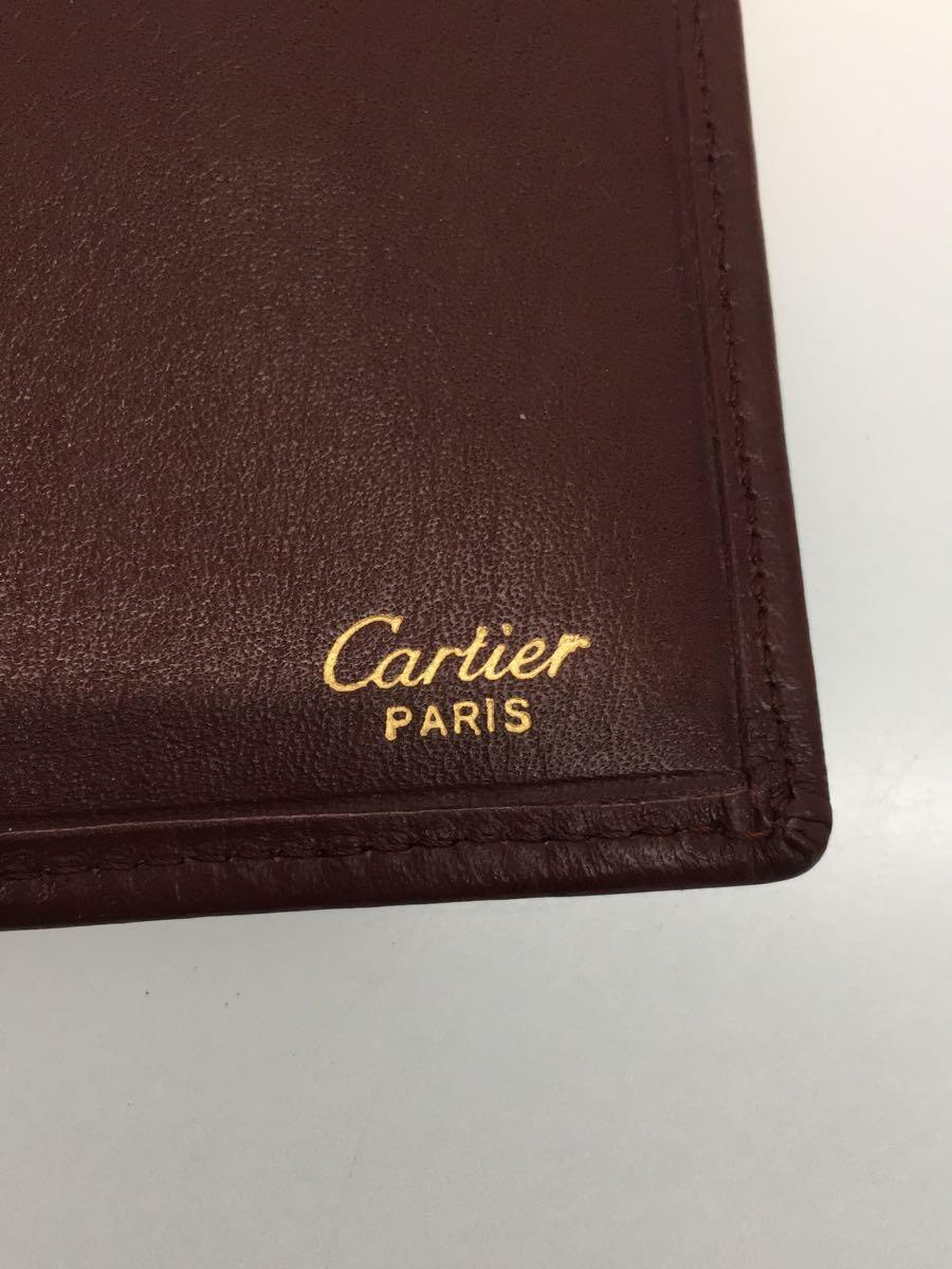 Cartier*2. folding purse /. go in / leather /BRD/ lady's 