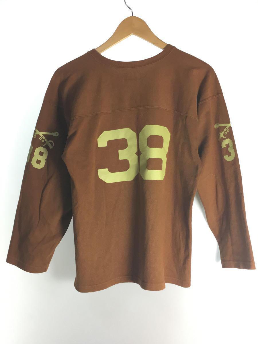 COLIMBO◆FOOTBALL TEE WestPoint 38/7分袖カットソー/M/コットン/BRW/ZV-0408_画像2