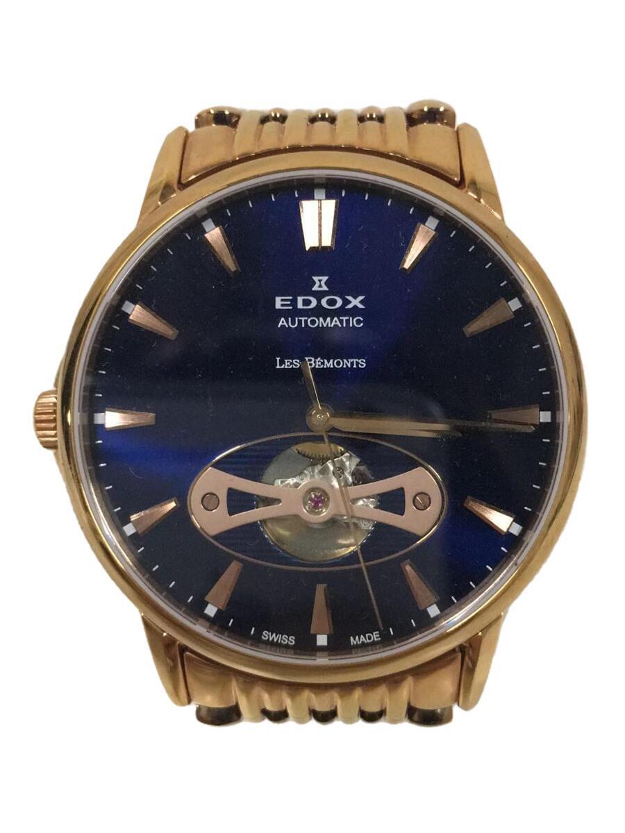 EDOX◆自動巻腕時計/アナログ/ステンレス/BLU/GLD/8502137RMNIR