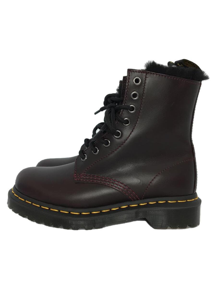 Dr.Martens◆8ホールブーツ/1460 SERENA/セレナ/ファー/イエローステッチ/ボルドー/UK3