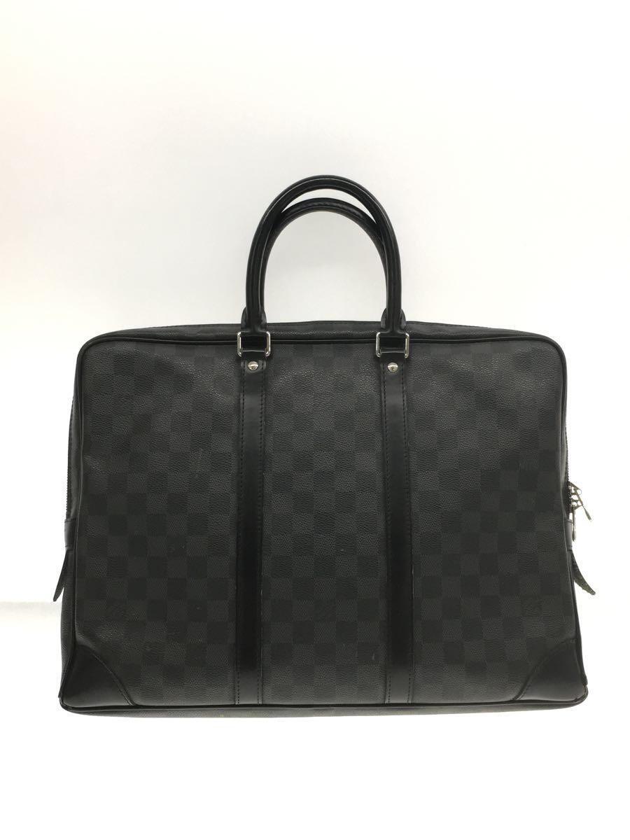 LOUIS VUITTON◆1)ポルトドキュマン・ヴォワヤージュ_ダミエ・グラフィット_BLK/PVC/BLK_画像3