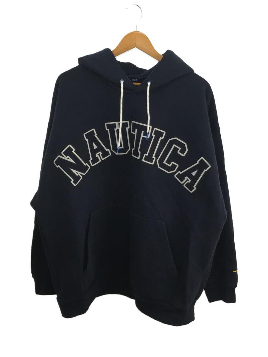 NAUTICA◆別注カレッジロゴパーカー/XL/コットン/NVY/213-1250