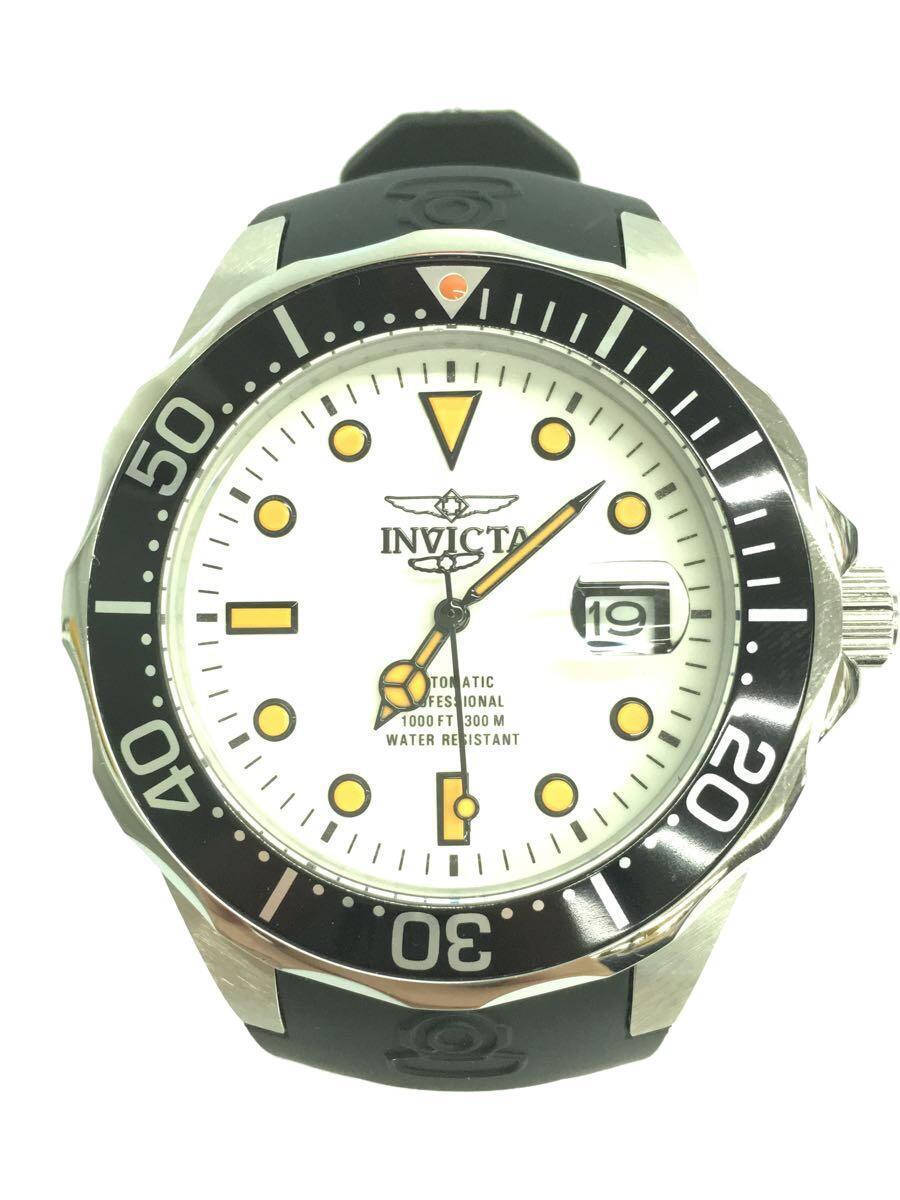 春先取りの invicta◇PRO DIVER_自動巻腕時計/アナログ/ラバー/WHT/BLK