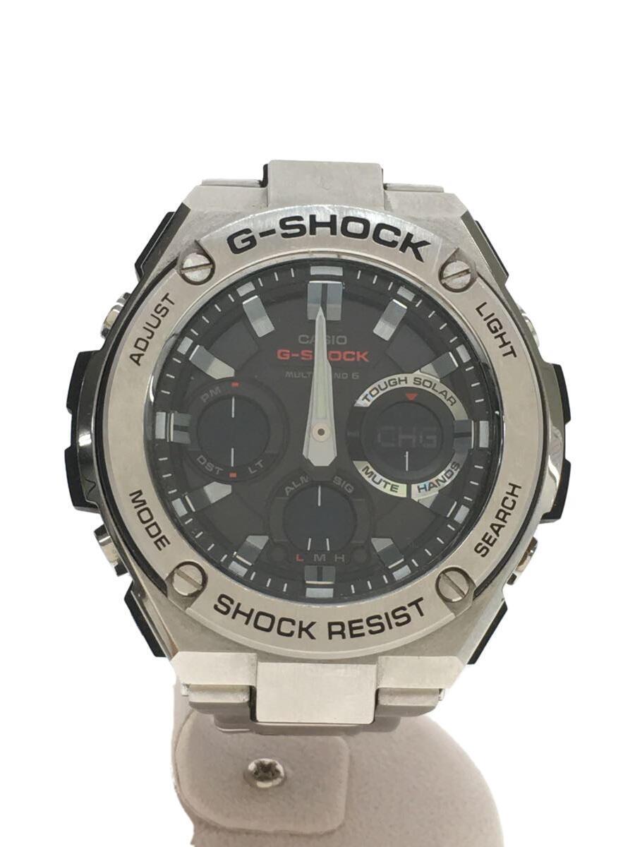 CASIO◆ソーラー腕時計・G-SHOCK/デジアナ/SLV/付属品無/GST-W110D-1AJF