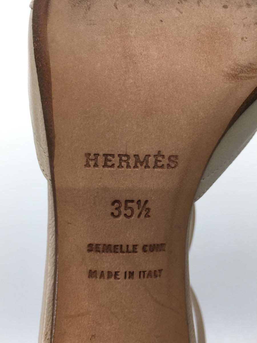 HERMES◆パンプス/35.5/BEG_画像5