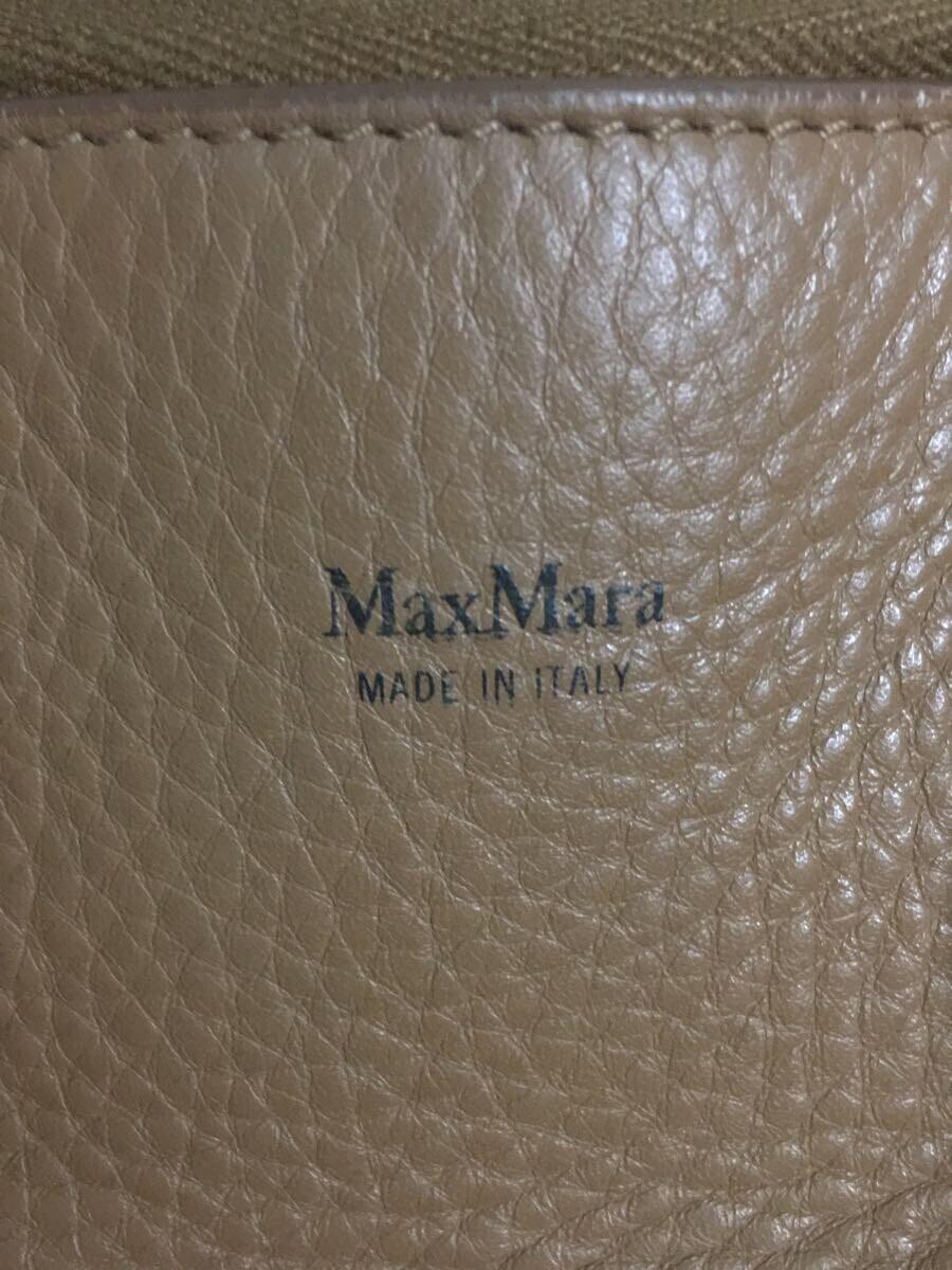 MAX MARA◆ハンドバッグ/牛革/BRW/ショルダー有り/シボ革_画像5