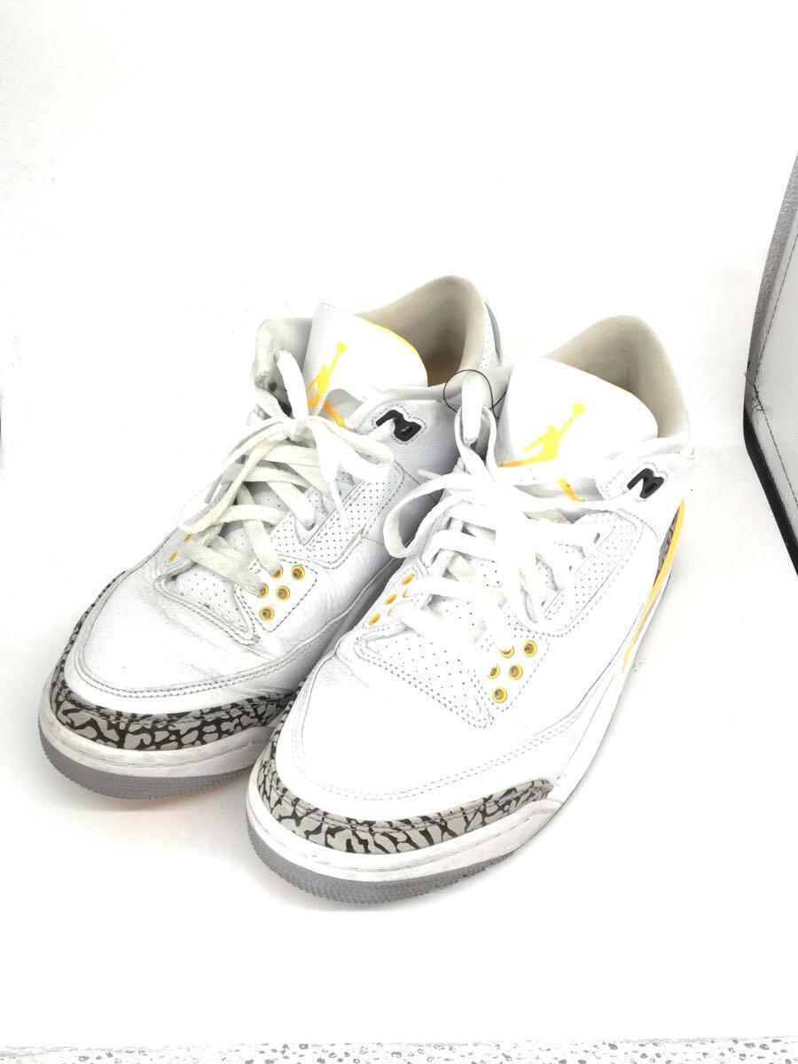 NIKE◆AIR JORDAN 3_エア ジョーダン 3/25.5cm/WHT/フェイクレザー_画像2