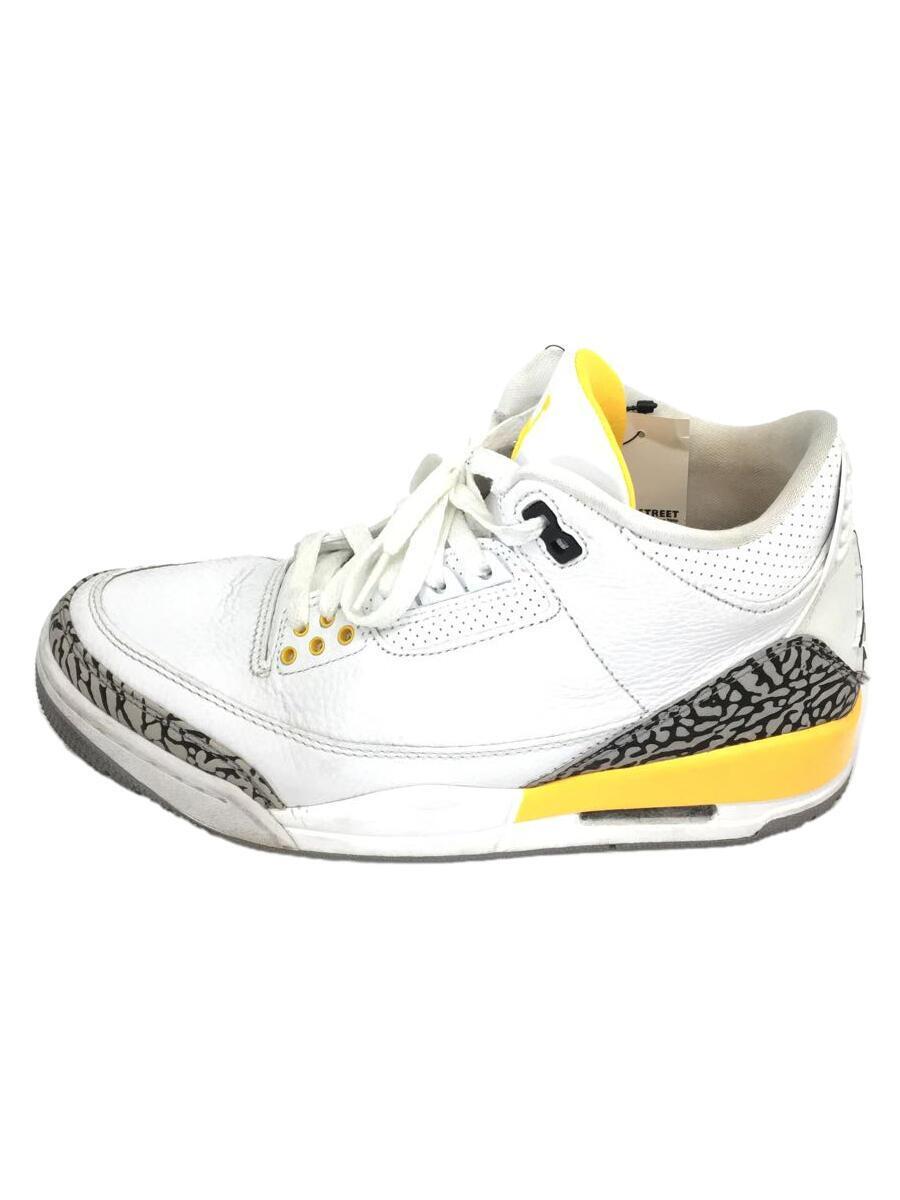 NIKE◆AIR JORDAN 3_エア ジョーダン 3/25.5cm/WHT/フェイクレザー_画像1