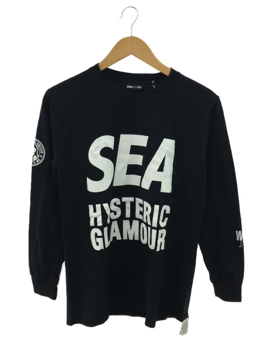 WIND AND SEA ×HYSTERIC GLAMOUR/19AW/メンテ/長袖Tシャツ/S/コットン/BLK/WDS HYS-04