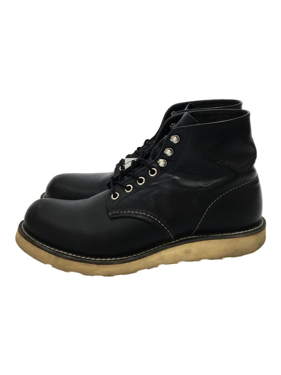 RED WING◆レースアップブーツ・6インチクラシックプレーントゥ/US8/BLK