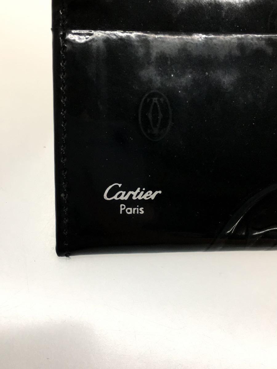 Cartier◆2つ折り財布/エナメル/BLK/総柄/メンズ_画像3