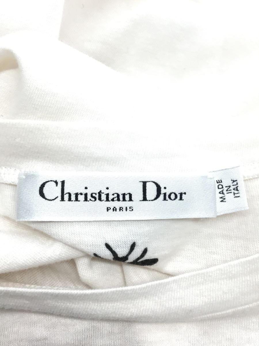 Christian Dior◆953T03SG428Tシャツ/XS/コットン/WHT/袖に穴有/着用感有_画像3