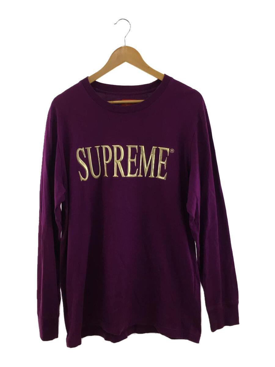 Supreme◆16AW/Gold Logo L/S Top/長袖Tシャツ/L/コットン/パープル_画像1