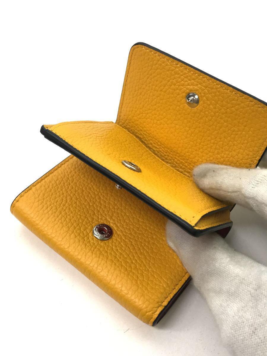 Christian Louboutin◆RUBYLOU MINI WALLET LOVE/2つ折り財布/レザー/YLW/レディース