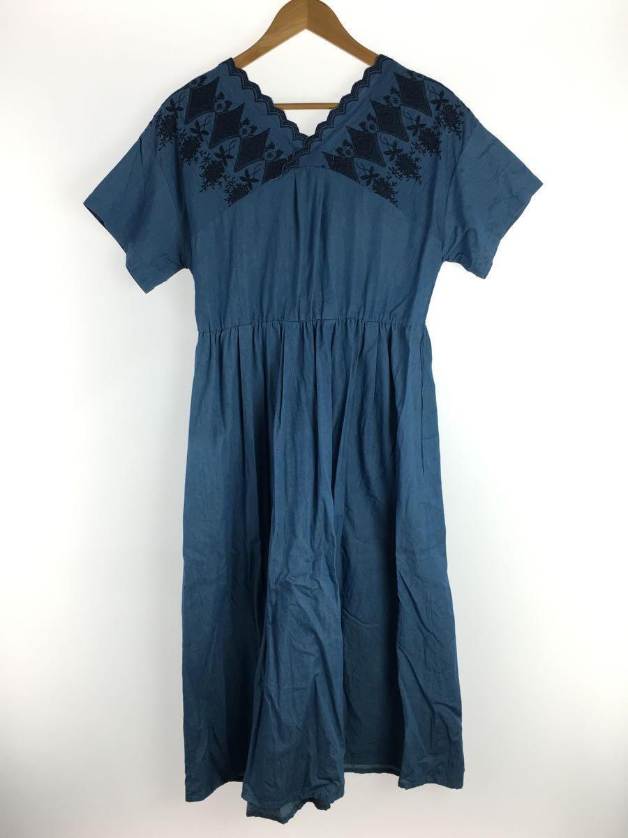 人気新品入荷 SUPER HAKKA◇半袖ワンピース/-/コットン/BLU/無地