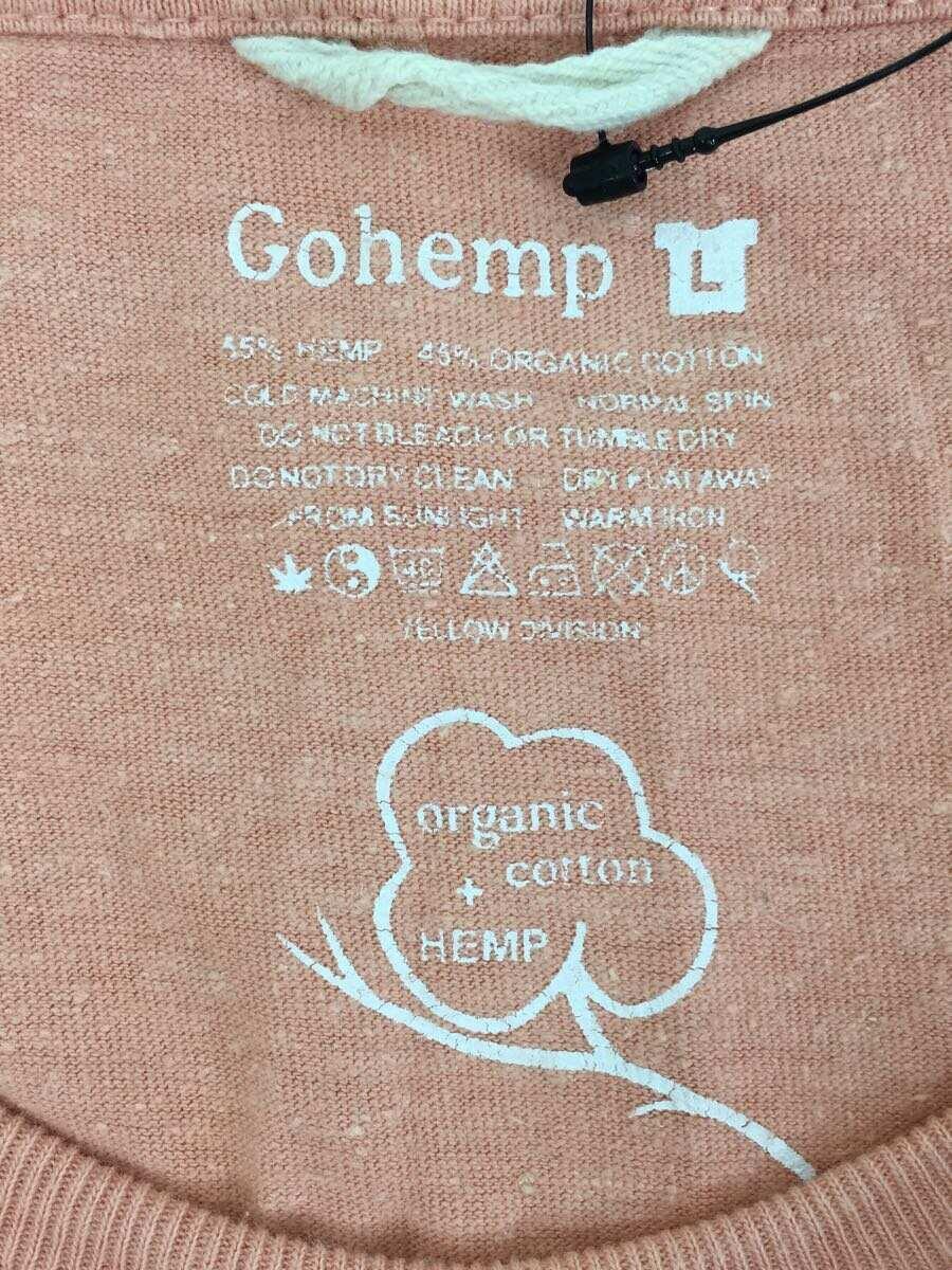 GO HEMP◆Tシャツ/L/ヘンプ/PNK_画像3