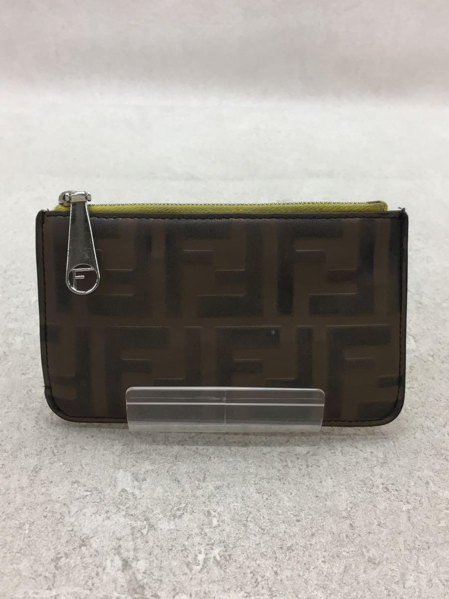 FENDI◆キーケース/レザー/ブラウン/茶色/総柄/レディース/8ap161/スリムクラッチ/コインケース/財布