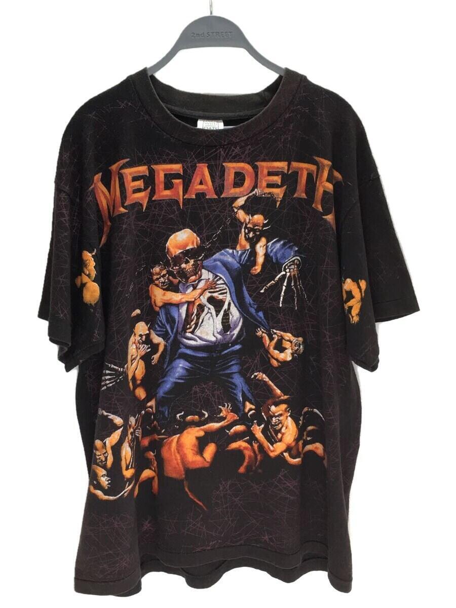 90S/megadeth/XL/コットン/BLK/総柄