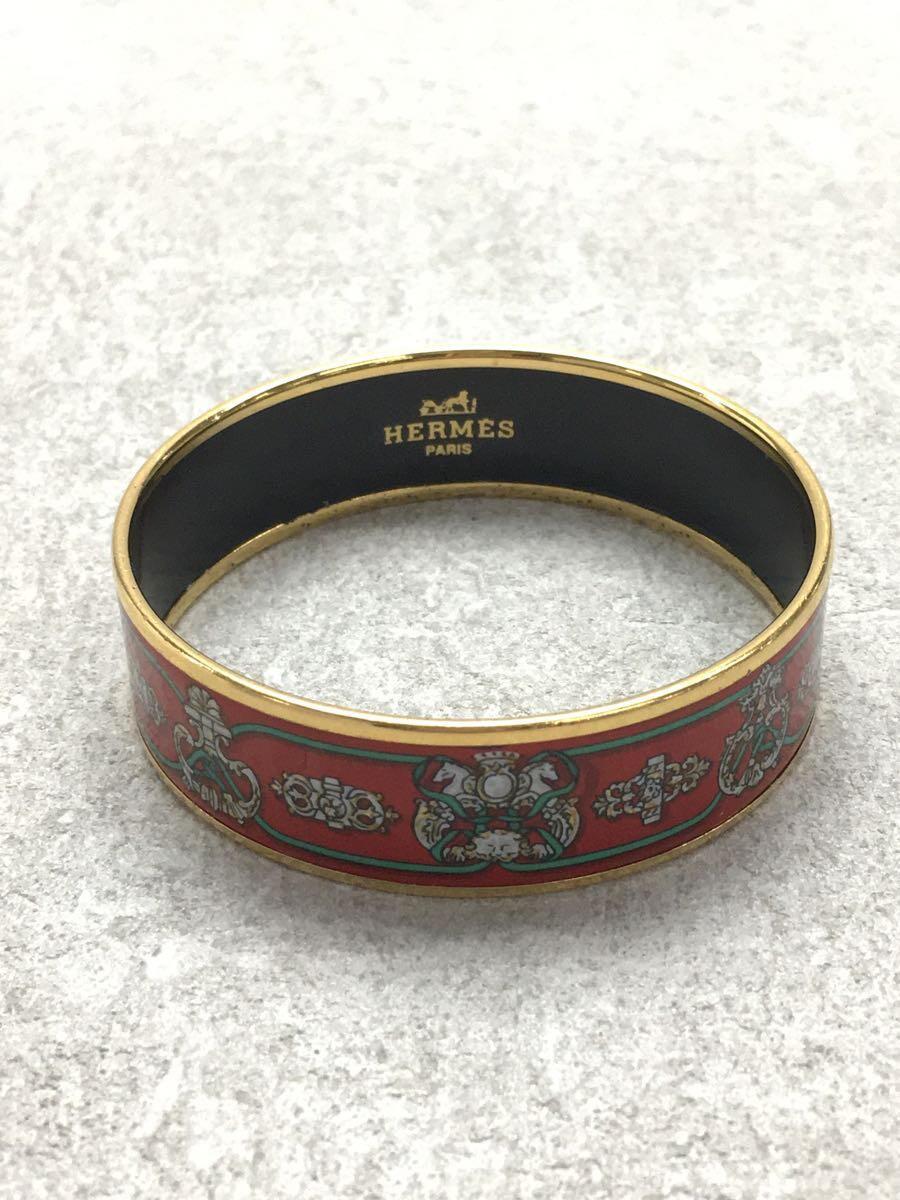 HERMES◇エマイユPM/ブレスレット/-/RED/レディース/傷・剥がれ有